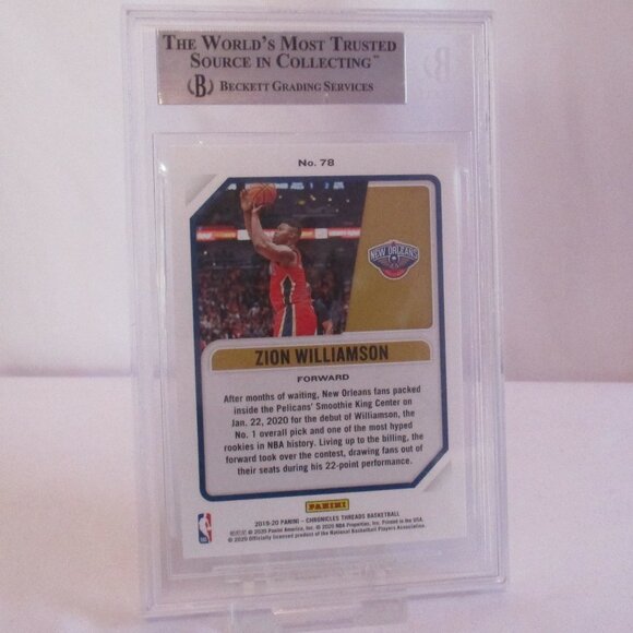 2019-20 PANINI CHRONICLES #78 ZION WILLIAMSON THREADS NM MT+ 8.5 - Picture 2 of 4